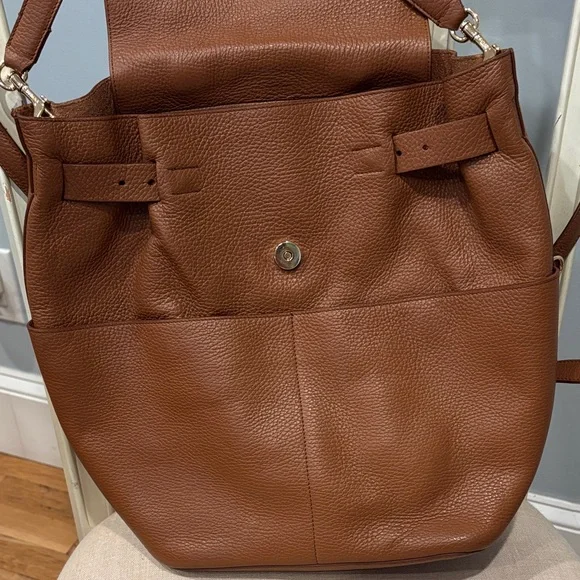 Cuyana Caramel Brown Pebbled Leather Backpack - Picture 4 of 13